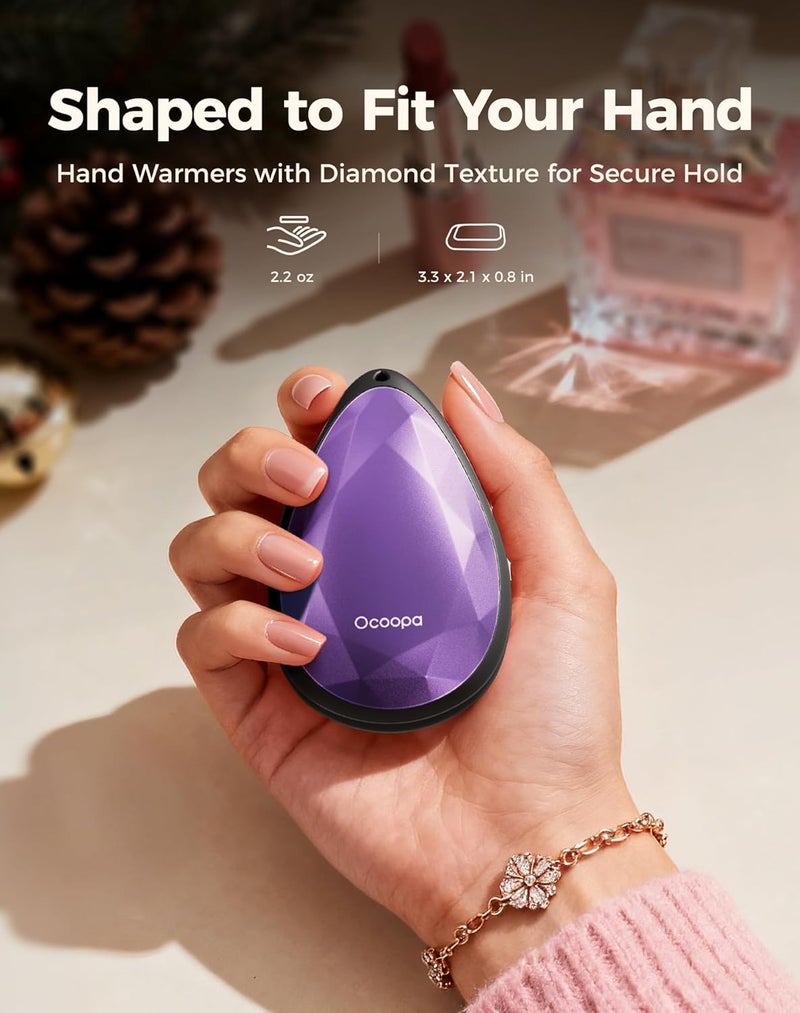 OCOOPA Women Rechargeable Hand Warmers 2 Pack, Portable, Stylish, Diamond-Shape Magnetic Electric Handwarmer, Reusable Pocket Heater, 2026 Tech Gifts for Christmas, Raynaud, Hiking, Camping, UT4 Rare - Image 2